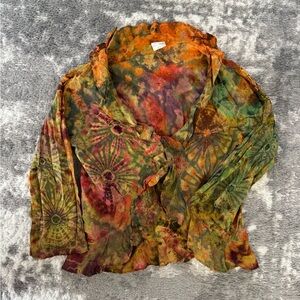 100% Cotton Colorful Tie-Dye Blouse